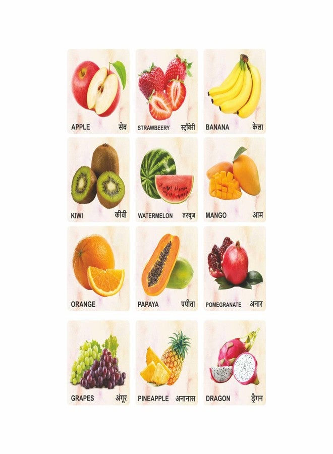 Craftick® Fruits Wooden Flash Cards for Babies 1-6 Years | Preschool Activity Cards for Toddlers & Babies | Best Birthday Return Gift | (Fruit's Wooden Flashcard) - Image 1